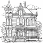 Detailed Victorian Christmas House Coloring Pages 4