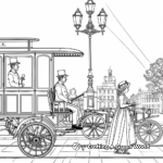 Detailed Victorian Era Street Scenes Coloring Pages 1