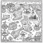 Detailed Vintage Map Coloring Pages 1