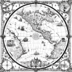 Detailed Vintage Map Coloring Pages 2