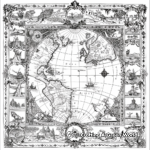Detailed Vintage Map Coloring Pages 4