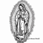 Detailed Virgen de Guadalupe Coloring Pages for Adults 1