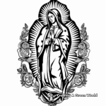 Detailed Virgen de Guadalupe Coloring Pages for Adults 4