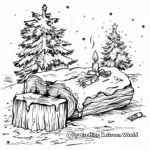 Detailed Yule Log Coloring Pages for Adults 2