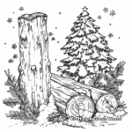 Detailed Yule Log Coloring Pages for Adults 3