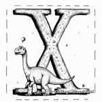 Dinosaur Alphabet – Letter X Coloring Pages 2