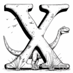 Dinosaur Alphabet – Letter X Coloring Pages 3