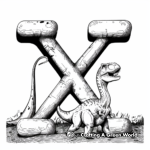 Dinosaur Alphabet – Letter X Coloring Pages 4