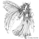 Dramatic Dark Fairy Coloring Pages 1