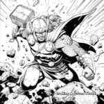 Dramatic Thor Fighting Scene Coloring Pages 1