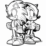 Duo of Sonic and Shadow the Hedgehog Coloring Pages 1