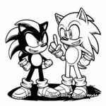 Duo of Sonic and Shadow the Hedgehog Coloring Pages 2