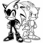 Duo of Sonic and Shadow the Hedgehog Coloring Pages 3