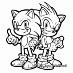 Duo of Sonic and Shadow the Hedgehog Coloring Pages 4