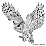 Dynamic Flying Owl Coloring Pages 2