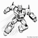 Dynamic Poses Optimus Prime Coloring Pages 1