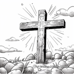 Easter Cross in the Sunrise Coloring Pages 2