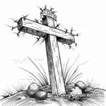 Easter Cross with Crown of Thorns Coloring Pages 1