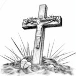 Easter Cross with Crown of Thorns Coloring Pages 3