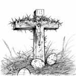 Easter Cross with Crown of Thorns Coloring Pages 4