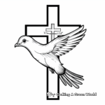 Easter Cross with Dove Coloring Pages 1