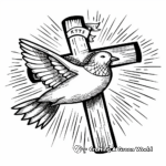 Easter Cross with Dove Coloring Pages 2