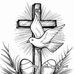 Easter Cross with Dove Coloring Pages 3