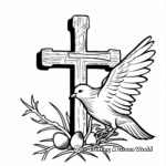 Easter Cross with Dove Coloring Pages 4