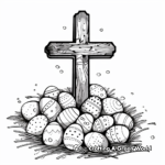 Easter Cross with Easter Eggs Coloring Sheets 4