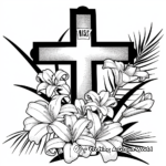 Easter Cross with Lilies Coloring Pages 4
