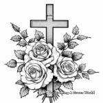 Easter Cross with Roses Coloring Pages 4