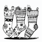 Eclectic Christmas Stockings Coloring Pages 1