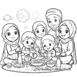 Eid Family Gathering Coloring Pages 1