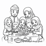 Eid Family Gathering Coloring Pages 2