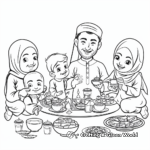 Eid Family Gathering Coloring Pages 3
