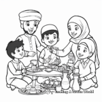 Eid Family Gathering Coloring Pages 4
