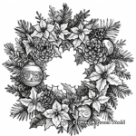 Elaborate Christmas Wreath Coloring Pages 4
