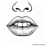 Elegant Red Lipstick Lips Coloring Pages 1