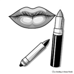 Elegant Red Lipstick Lips Coloring Pages 4