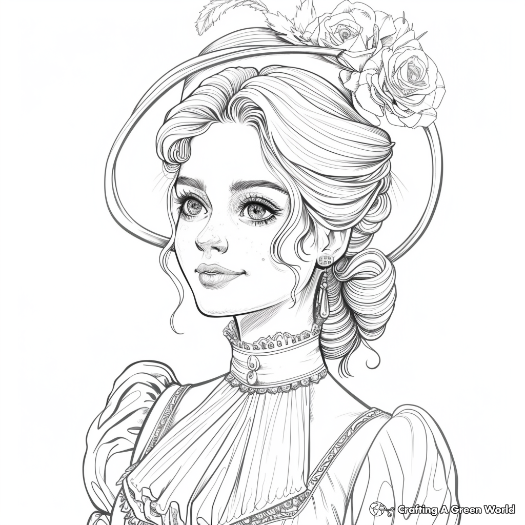 Coloring Pages Of Victorian Era Women