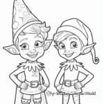 Elves Preparing for a Frozen Christmas Coloring Pages 3