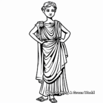 Figuras femeninas de la antigua Grecia en togas para colorear 2