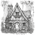Enchanted Forest Cottage Coloring Pages for Fantasy Lovers 2