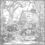 Enchanted Forest Cottage Coloring Pages for Fantasy Lovers 4