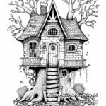 Enchanted Tree House Coloring Pages 1