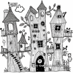 Enchanted Tree House Coloring Pages 2