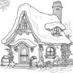 Enchanting Fairy-Tale Cottage Coloring Pages 1