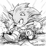 Epic Battle Scene Sonic the Hedgehog Movie Coloring Pages 1