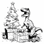 Excited Velociraptors Opening Christmas Gifts Coloring Pages 2