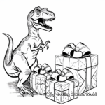 Excited Velociraptors Opening Christmas Gifts Coloring Pages 4